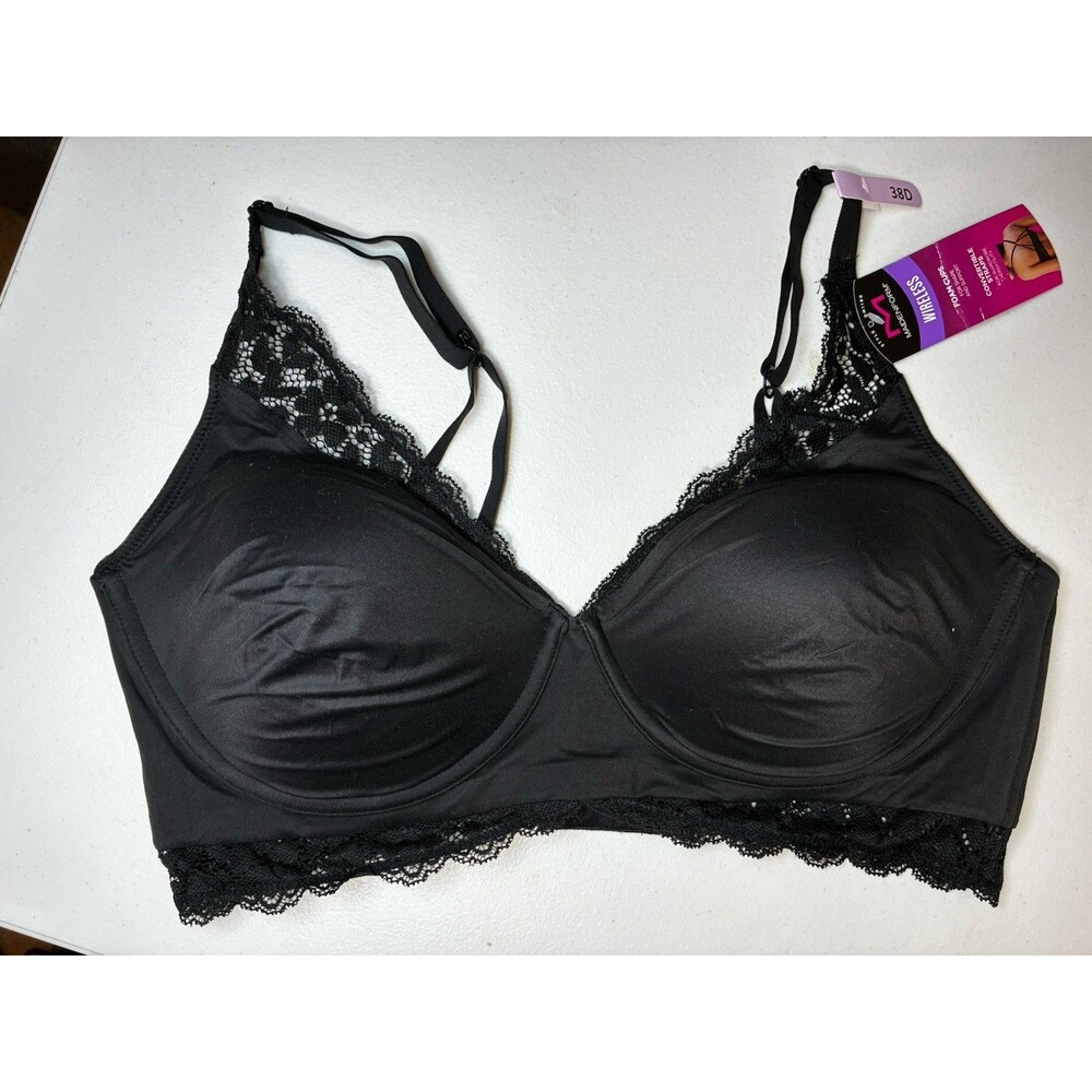Maidenform Women's Pure Comfort Convertible Bralette in Black | Size 38D